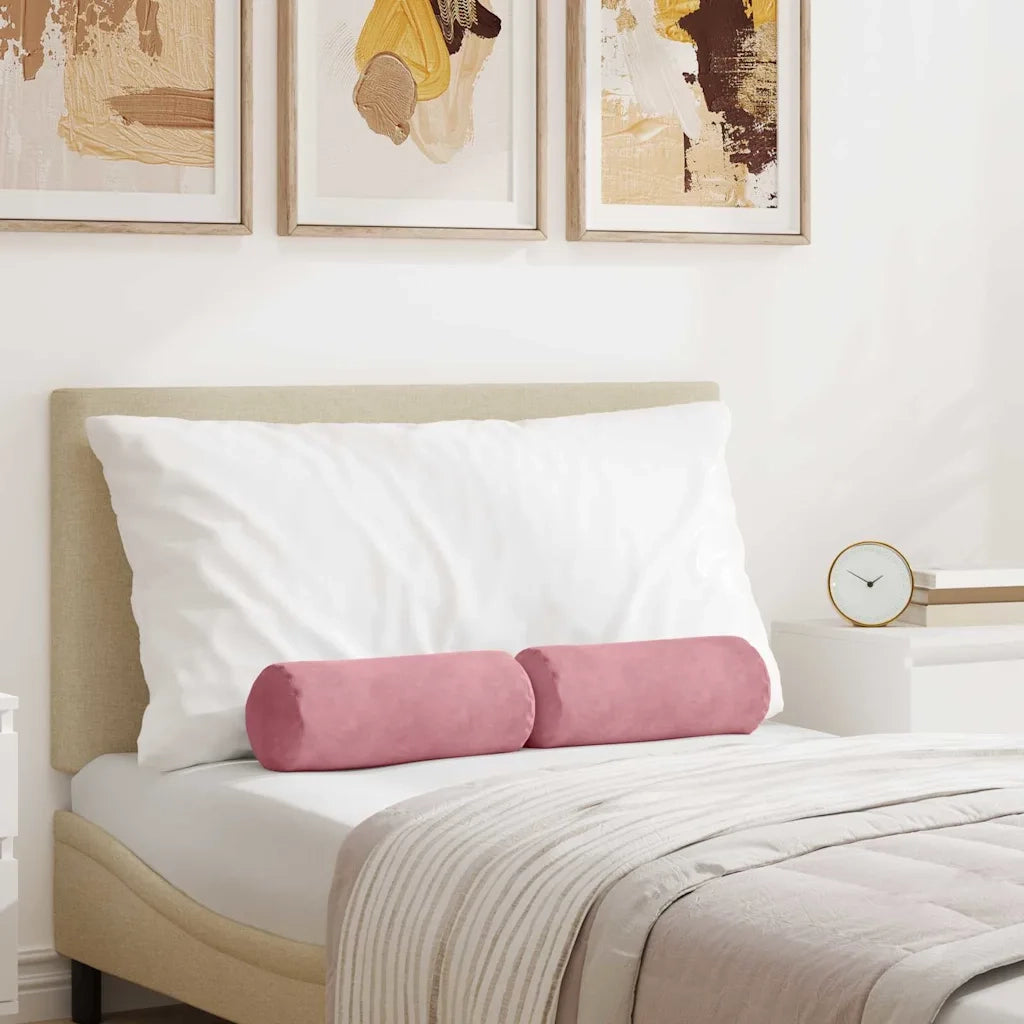 Cuscini a rullo 2 pz | Cuscini per sedie Rosa ? 15 x 40 cm Tessuto in Cords