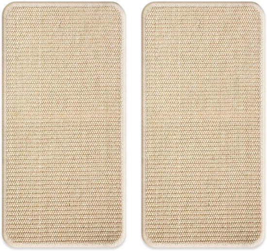 Matto doppio per gatti, piastra per gatti, sisal, 50 x 25 cm, piastra per gatti duratura, adatta per porte di divani, per prevenire graffi di gatti e proteggere tappeti e muri (colore legno)