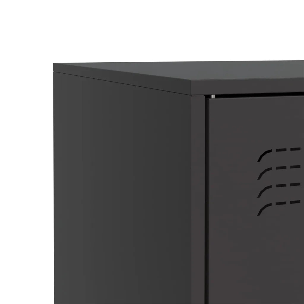 Credenza Nera 67x39x73 cm in Acciaio