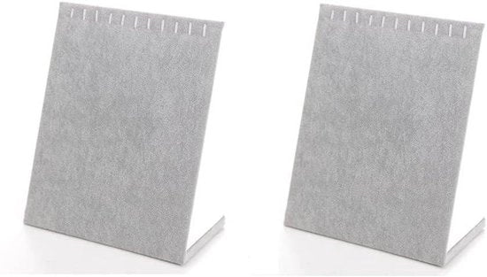 Piastra di presentazione per collane - 2-Pack - Presentazione gioielli - Display per collane - L - Grigio