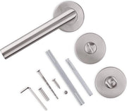 Ferratura in alluminio lucidata / ferratura WC - set di accessori per bagno | degrafiaio in alluminio per porte di bagno e toilette, chiusura in alluminio | set di ferrature in chroom