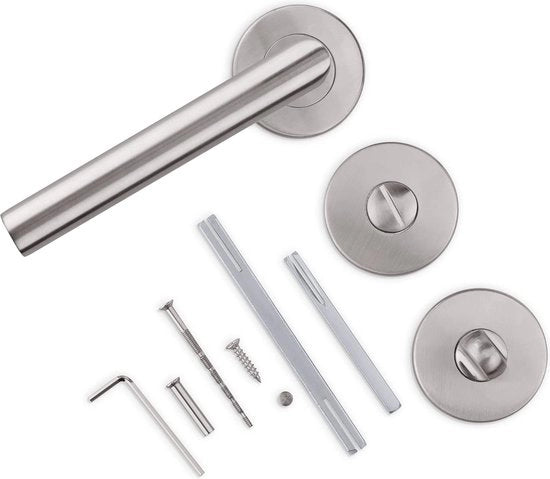 Ferratura in alluminio lucidata / ferratura WC - set di accessori per bagno | degrafiaio in alluminio per porte di bagno e toilette, chiusura in alluminio | set di ferrature in chroom