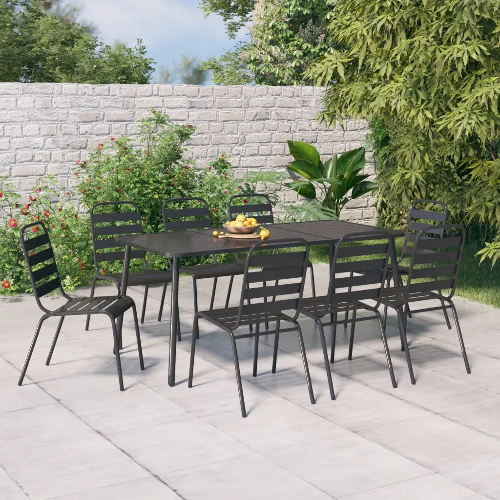 Set da Pranzo da Giardino 9 pz in Acciaio Antracitecod mxl 100728