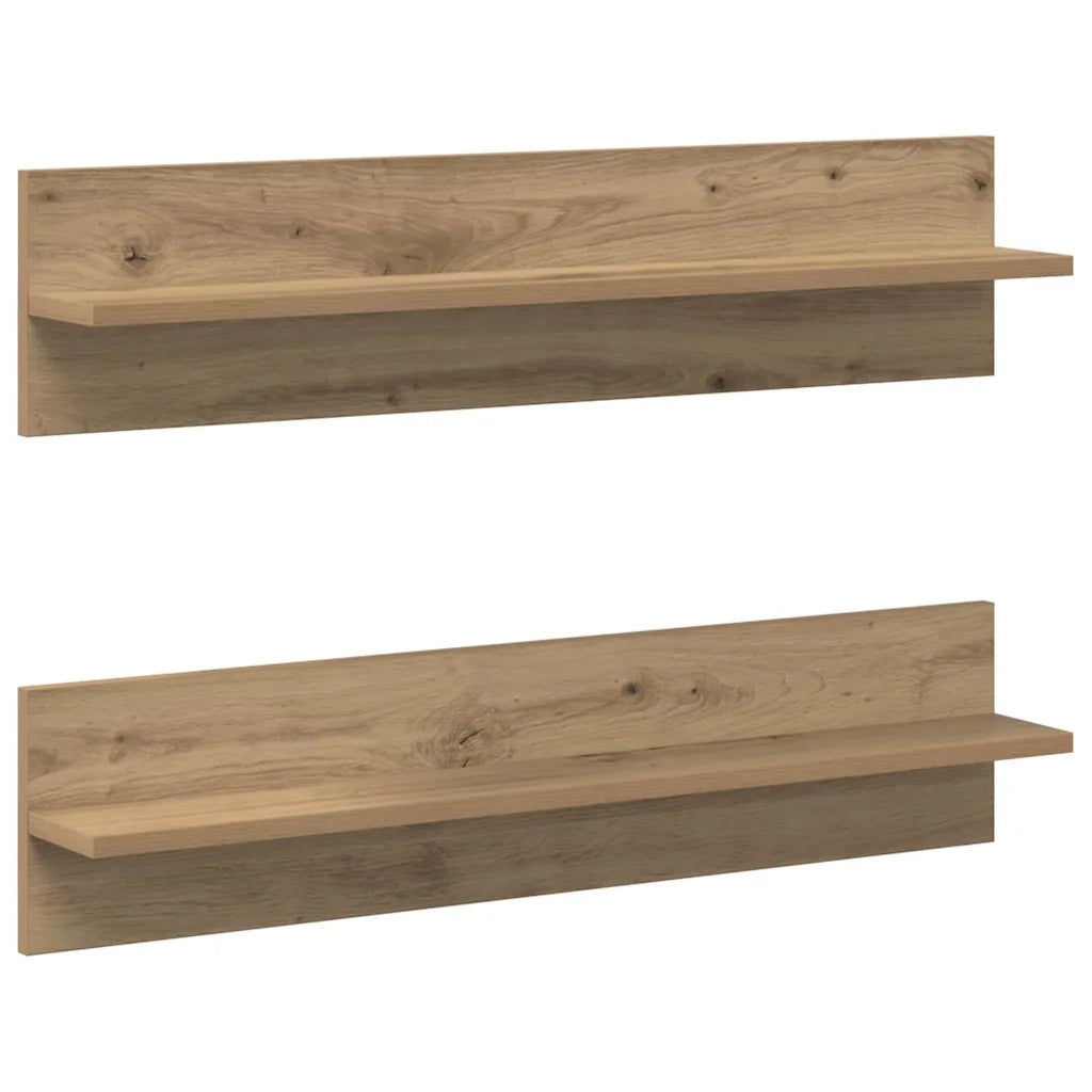 Scaffale da parete 2 pcs Rovere artigianale 80 x 11,5 x 18 cm 875189
