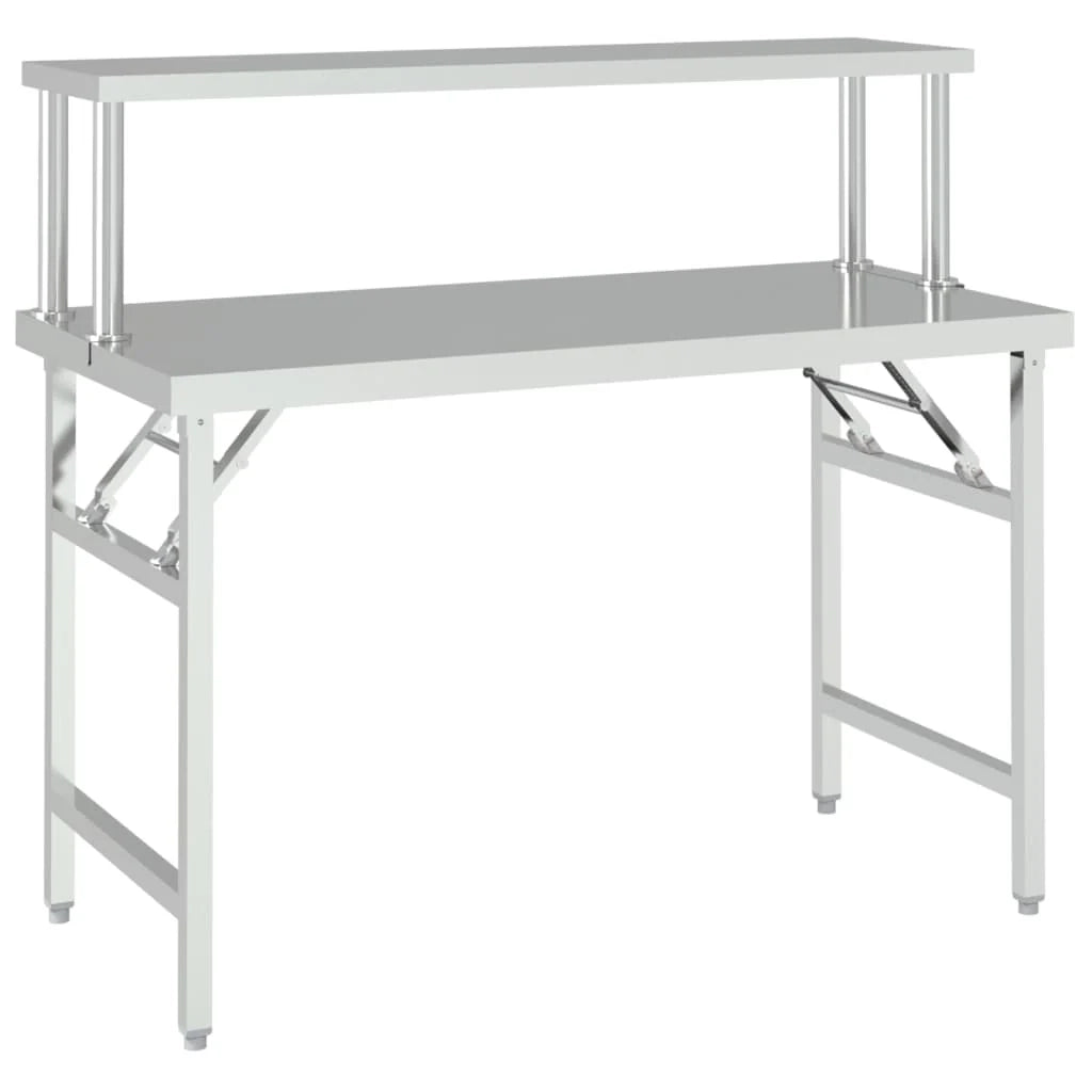 Tavolo da lavoro professionale da cucina con ripiano 120 x 60 x 115 cm acciaio inox 02_0045423