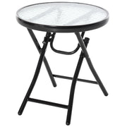Tavolo rotondo pieghevole in vetro ¨C zephmum ¨C nero ?45x50 cm