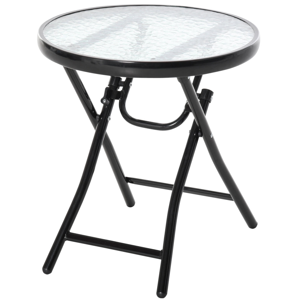 Tavolo rotondo pieghevole in vetro ¨C zephmum ¨C nero ?45x50 cm