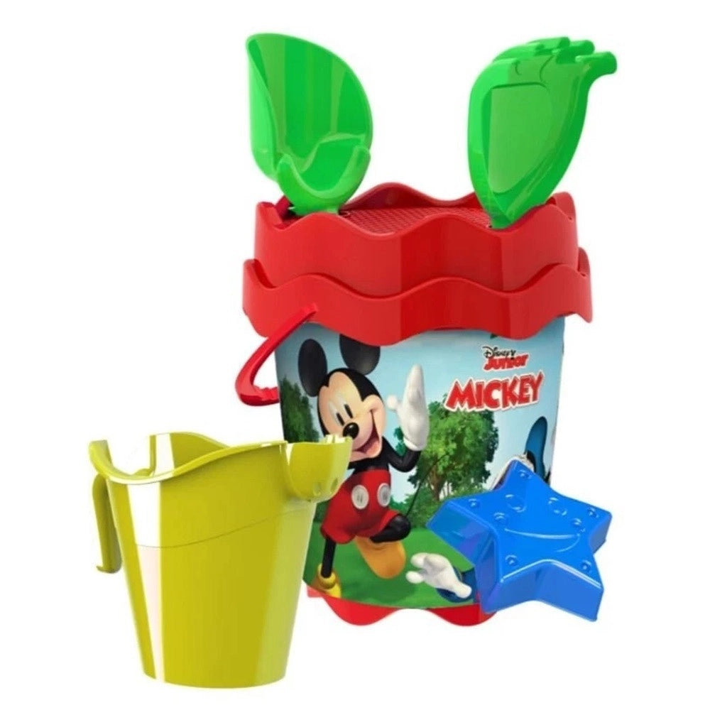 Trade Shop - Set Secchiello Mare Topolino Con Accessori Spiaggia Estate Bambini Mickey 17cm 256351 -