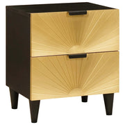 Armadio da Notte Nero e Oro 40 x 33 x 46 cm 4017826