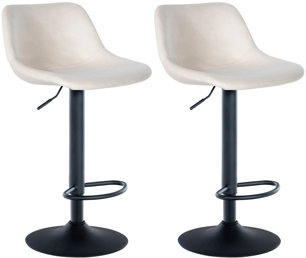 Sgabello da bar 2er Loft crema,Velluto