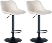 Sgabello da bar 2er Loft crema,Velluto