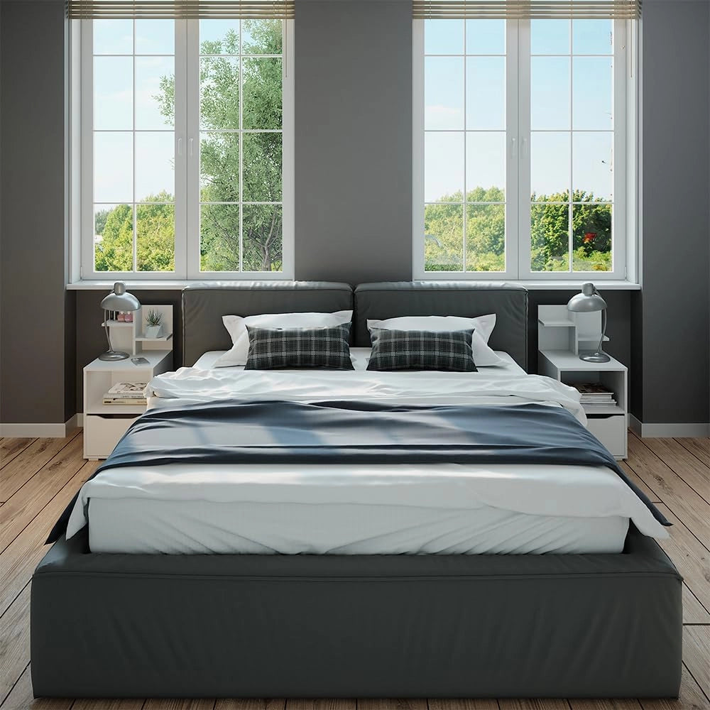 Comodino Ruben, Bianco, 40 x 82.2 cm con cassetto