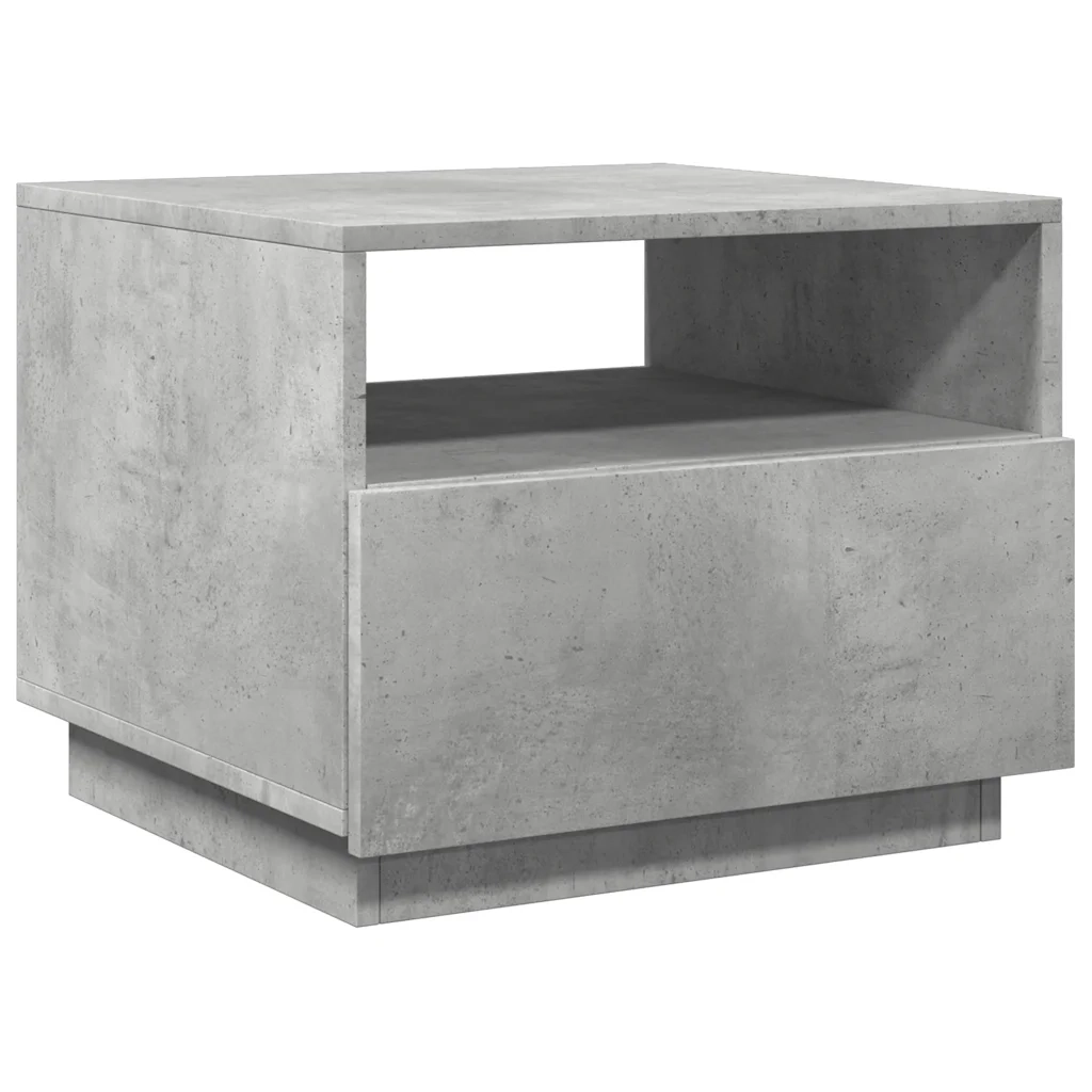 Tavolino da Soggiorno con Luci LED Grigio Cemento 50x49x40 cm 839829