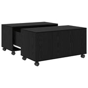 Tavolino da salotto | Tavolino da caff¨¨ | Tavolino da Soggiorno con cassetto Rovere Nero 75 x 75 x 38 cm