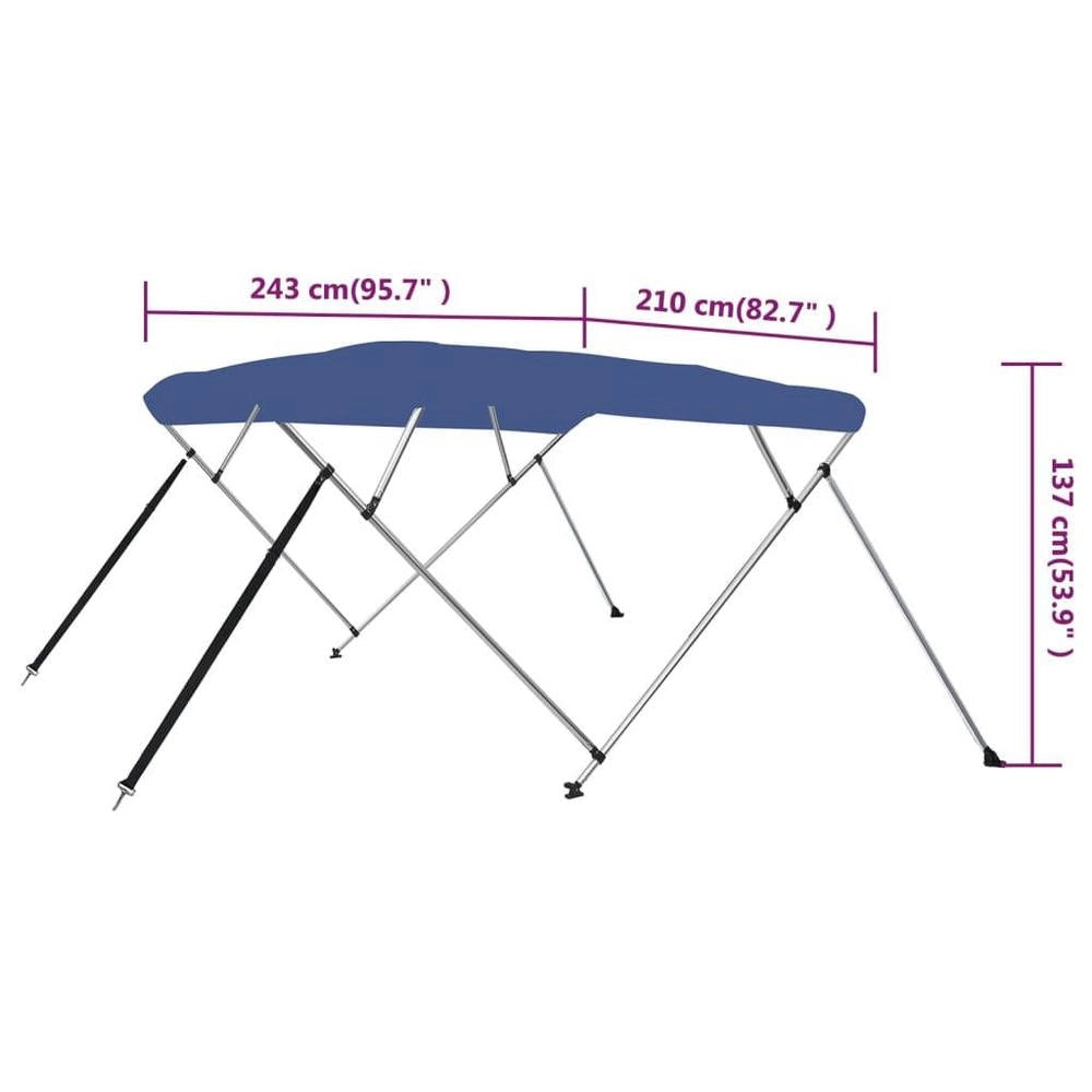 4-Bow Bimini Top Blue 243x210x137 Cm