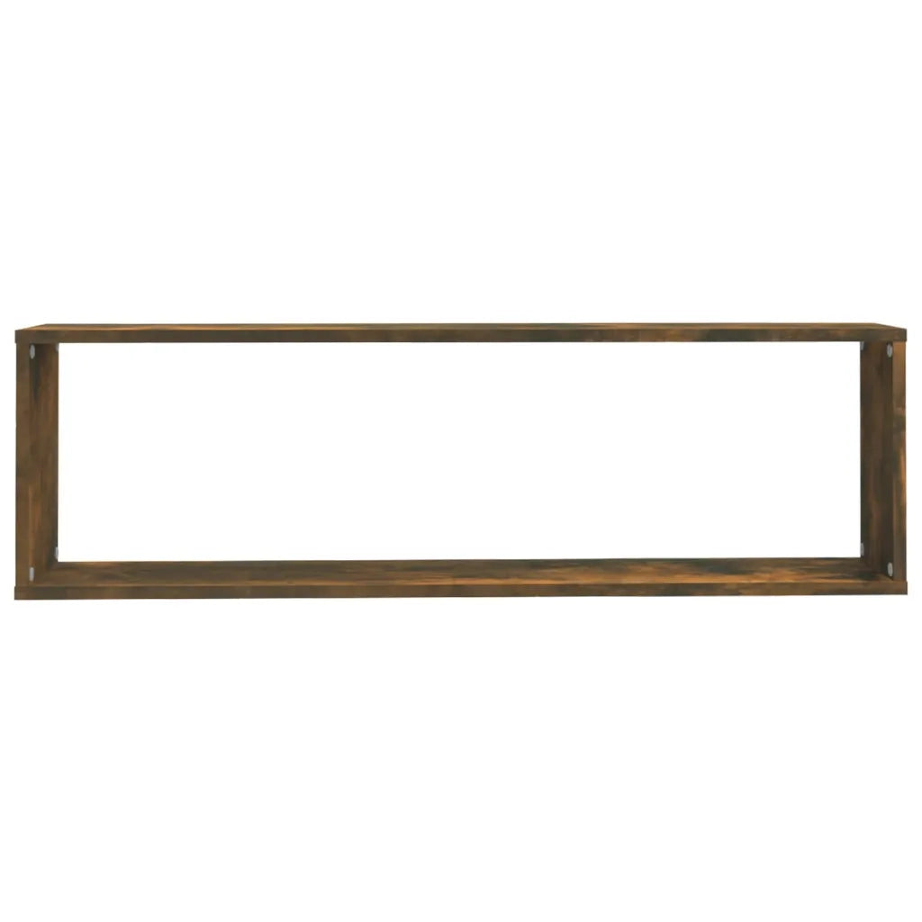 2 pz Mensole Parete | Mensola sospesa Cubo Rovere Fumo 100x15x30 Legno Multistrato