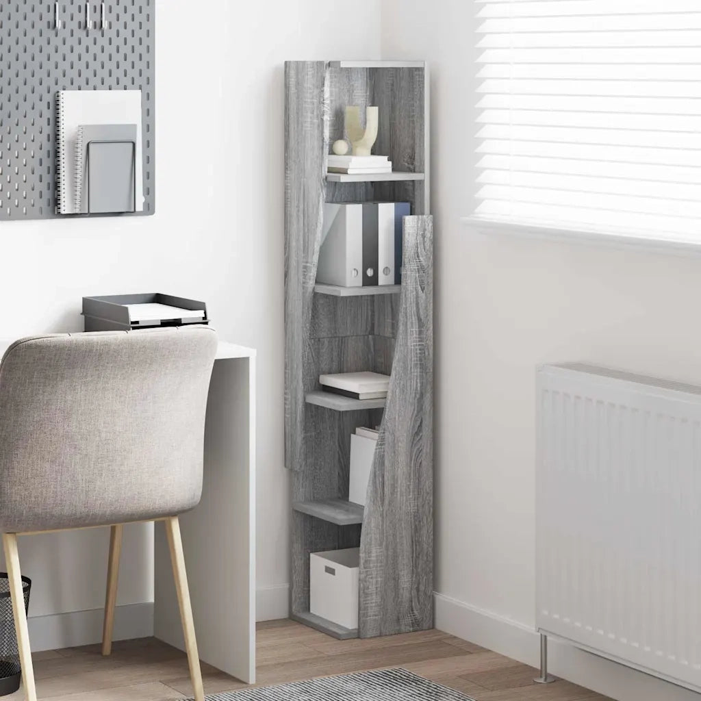 Mobile angolare Grigio Sonoma 27,5x27x140cm Legno multistrato 889871