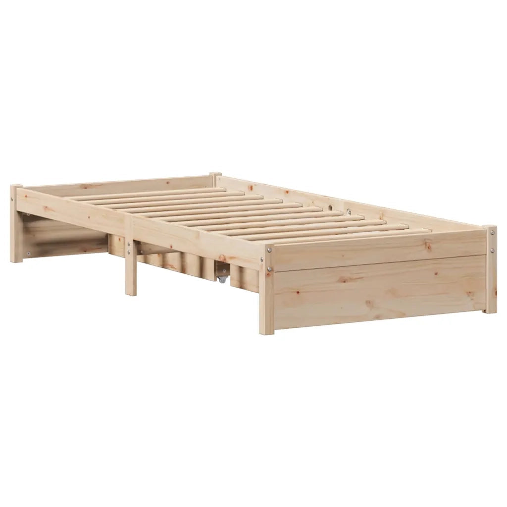 Letto senza Materasso 90x190 cm in Legno Massello di Pino