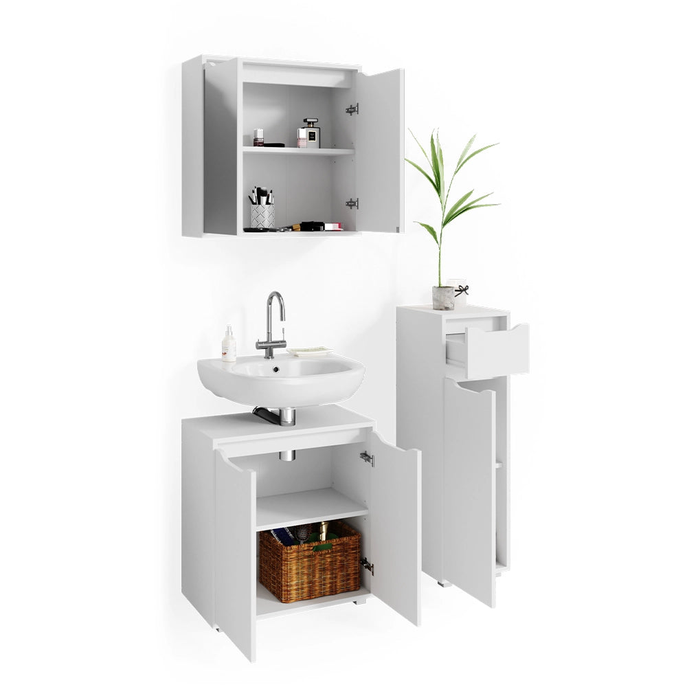 Vicco Set mobili bagno Bianco 3 parti