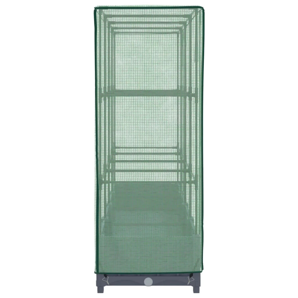 Aiuola rialzata/fioriera con copertura effetto rattan 160 x 40 x 123 cm blu/grigio 02_0038748