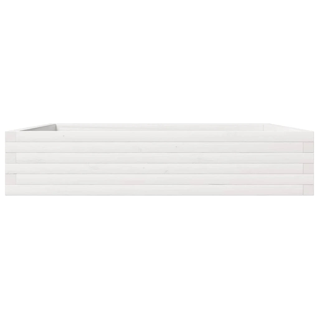 Fioriera rialzata per piante fiori terrazza giardino 110 x 110 x 23 cm legno di pino massiccio bianco 02_0037299