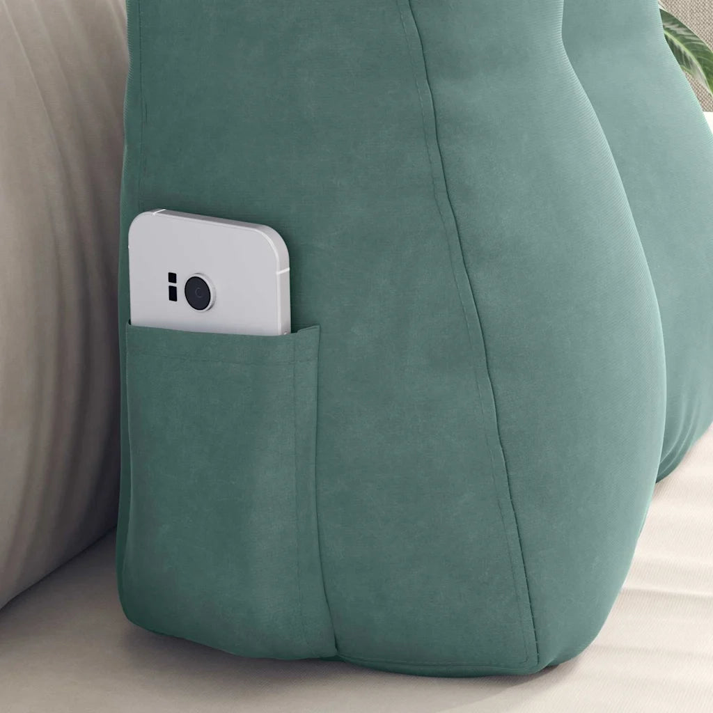 Cuscino per Schiena | Cuscino dorsale Verde Mare 45 x 24 x 50 cm Velluto
