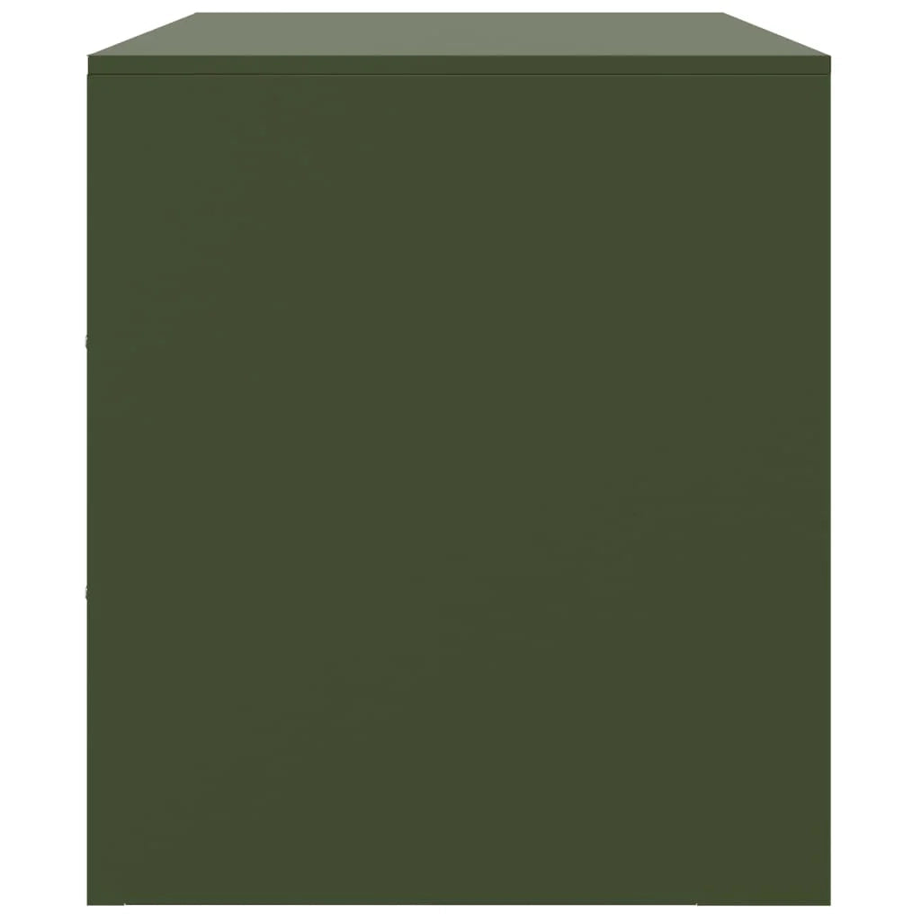 Mobile TV multimediale mensola TV credenza TV sala da pranzo soggiorno camera da letto verde oliva 99 x 39 x 44 cm acciaio verde 02_0028274