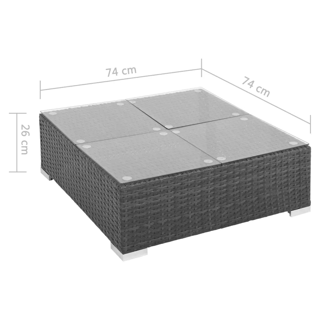 Set Divani da Giardino 7 pz con Cuscini in Polyrattan Nero 44596