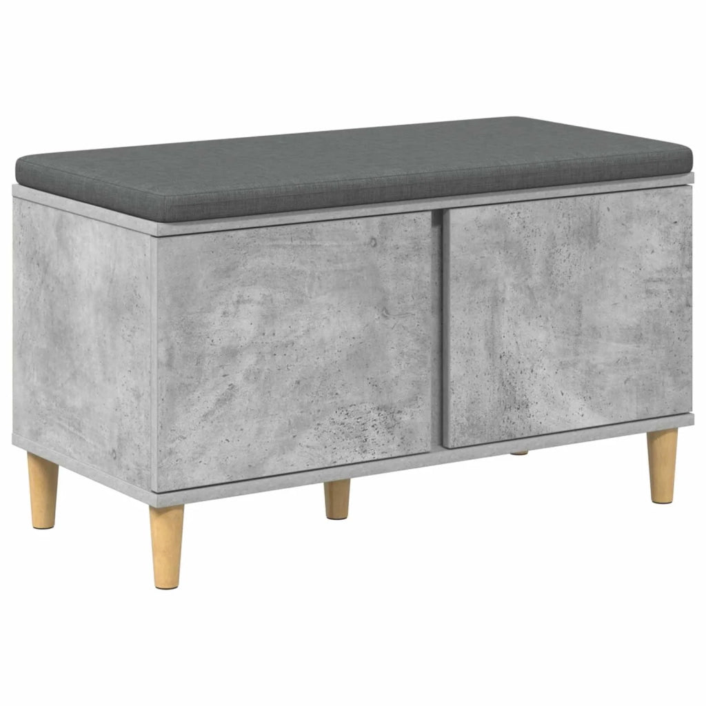 Panca per ingresso con cuscino Grigio Cemento 80 x 38 x 46 cm