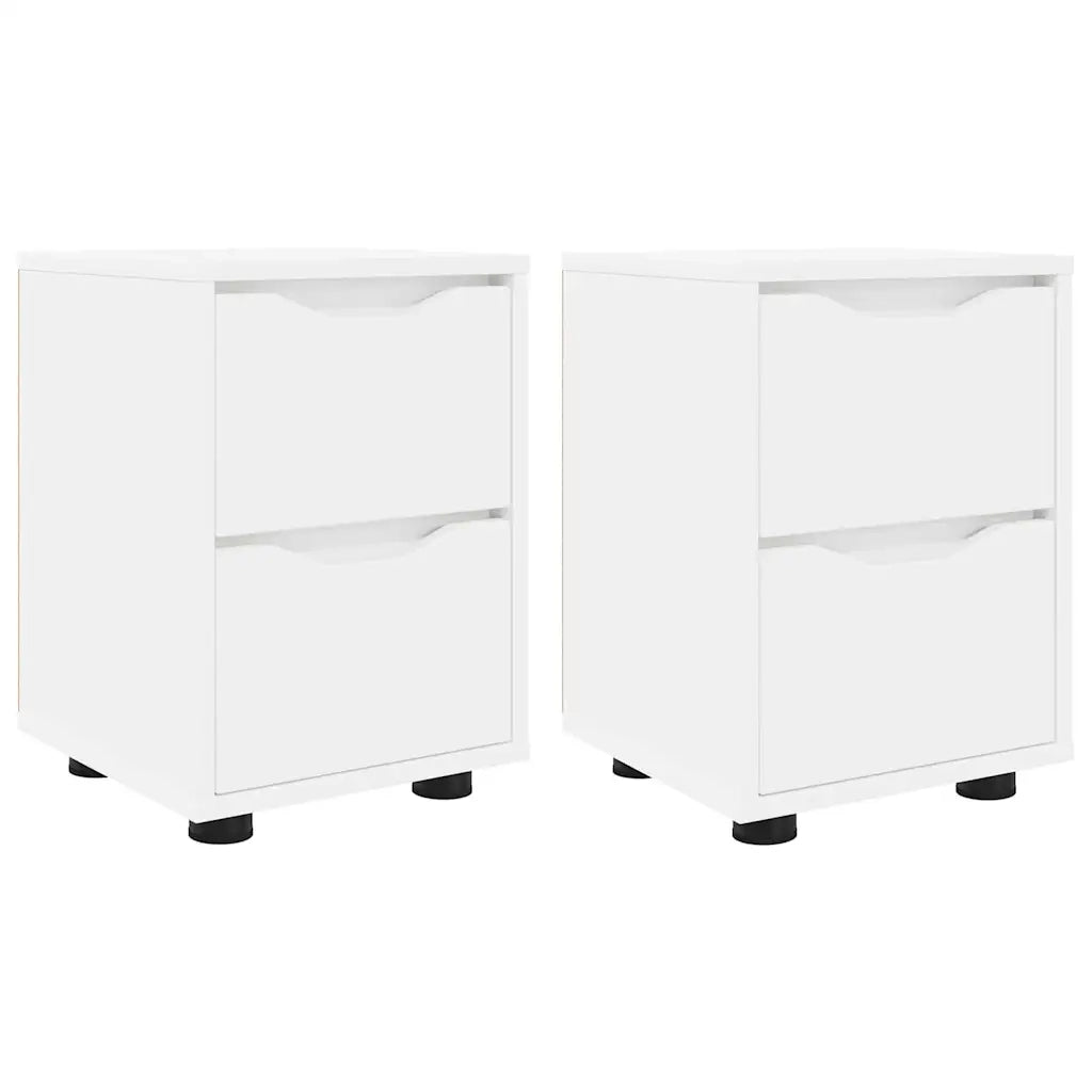 Comodini 2 pcs Bianco 30,5 x 30 x 43 cm Legno multistrato