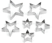 Set di stampi per biscotti a forma stellare in acciaio inossidabile, confezione da 3.