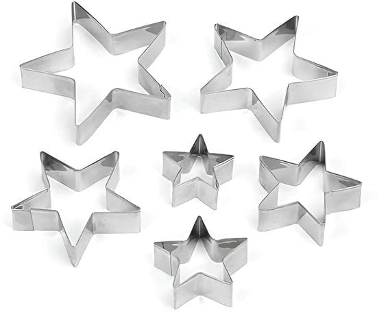 Set di stampi per biscotti a forma stellare in acciaio inossidabile, confezione da 3.