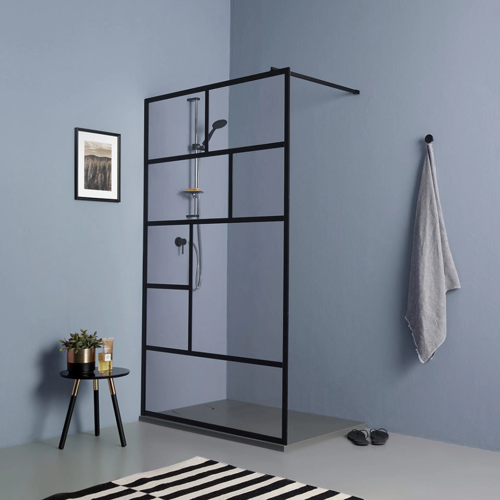 Parete doccia walk in 90 cm nera