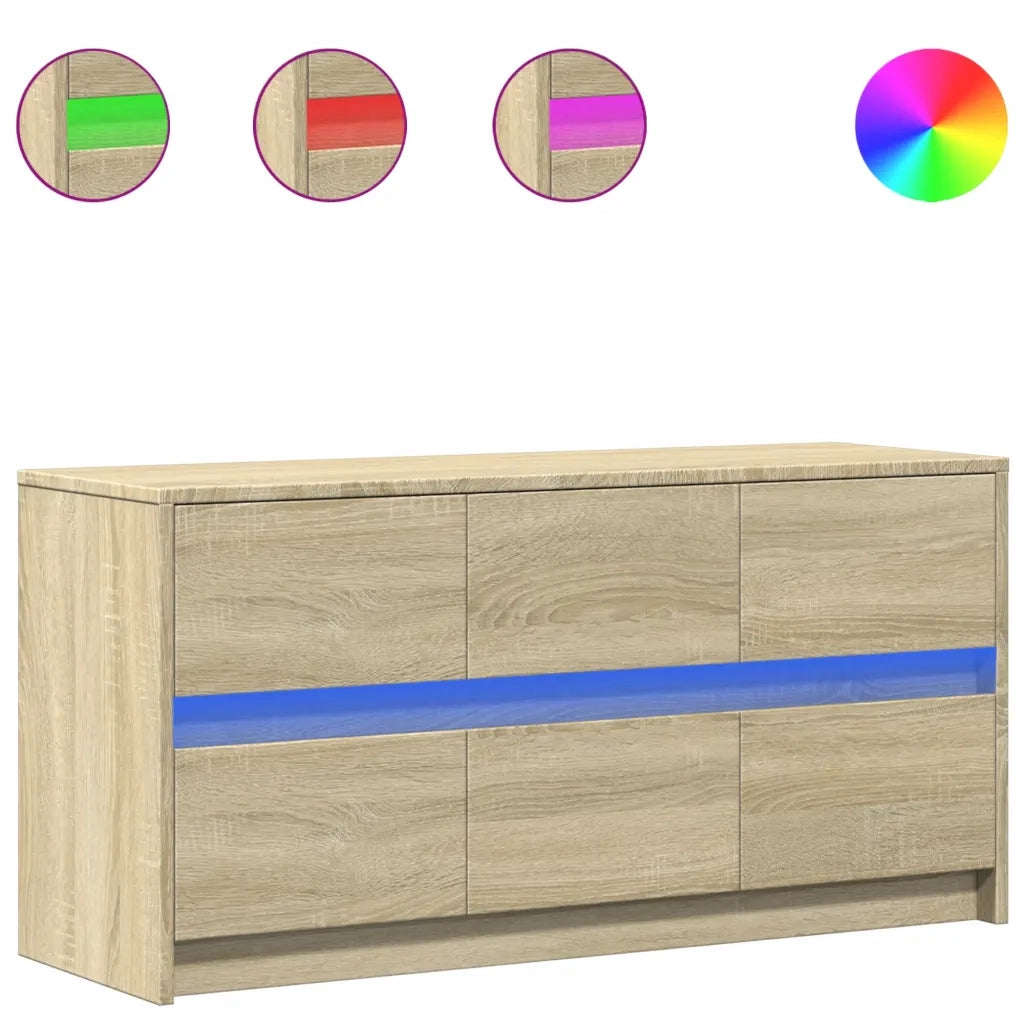 Mobile Porta TV con LED Rovere Sonoma 100x34x50cm in Truciolato
