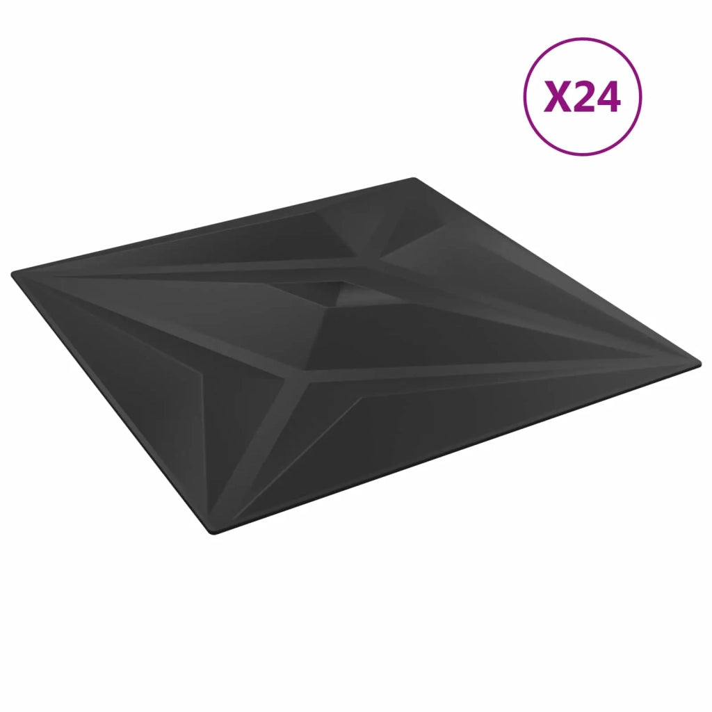 Pannelli da parete 24 pz 50 x 50 cm Stella Nera Schiuma XPS 42046042