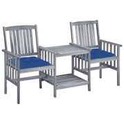 Sedie da Giardino con Cuscini e Tavolino in Massello di Acacia cod mxl 33914