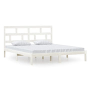 Letto matrimoniale | Letto per adulti | Giroletto Bianco 180x200 cm Super King in Legno Massello