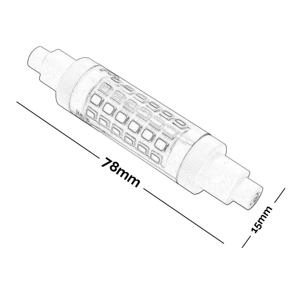 Lampadina attacco R7S LED lampada 5W 480 lumen 78mm luce diffusa 360 gradi 230V 3000K