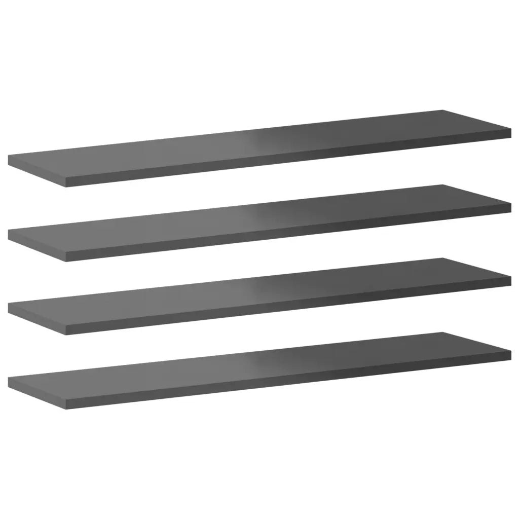 Ripiani per Libreria 8pz Grigio Lucido 80x20x1,5cm Multistrato 805313
