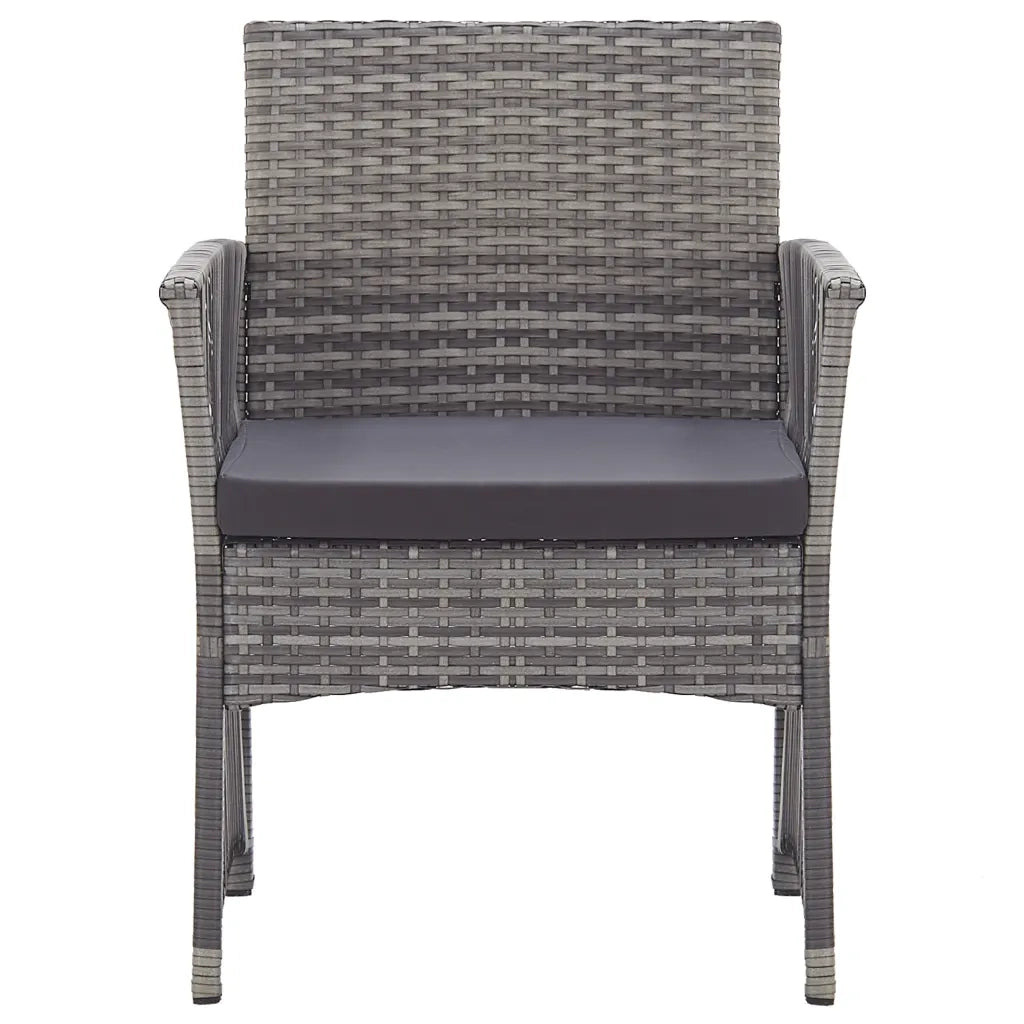 Poltrone da Giardino con Cuscini 2 pz Antracite in Polyrattan 46441