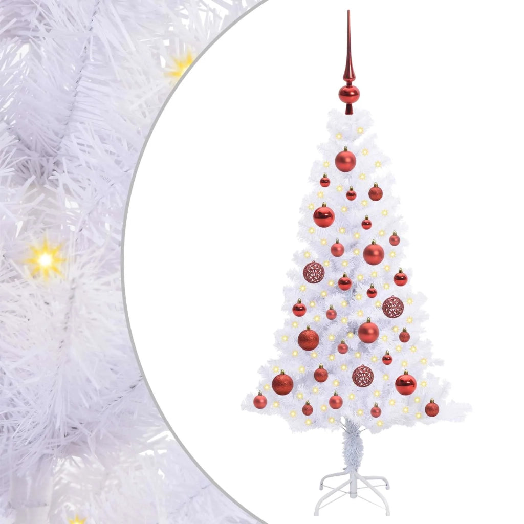 Albero di Natale Artificiale-Albero Natalizio Bianco 120 cm PVC e Acciaio 107849