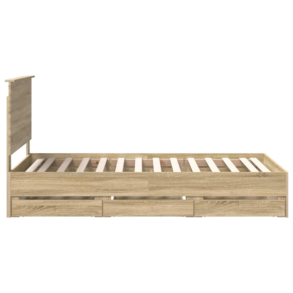 Struttura del letto con cassetto Rovere Sonoma 100 x 200 cm 3411147