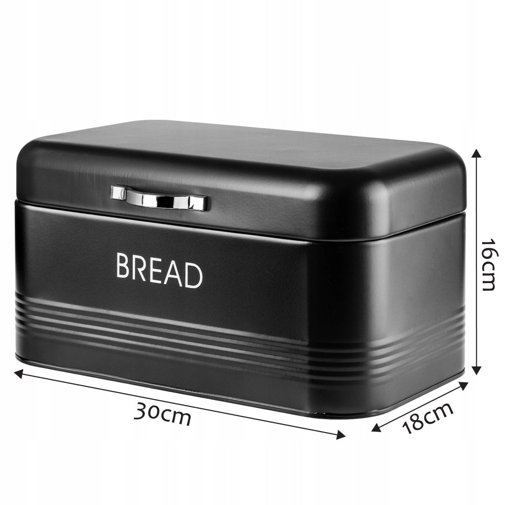Contenitore per il pane KADAX in metallo nero, grande e moderno, ideale per panini e pane.