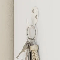 Attaccapanni con Scaffale, Panca, Ganci, Scomparti per le Scarpe, in Truciolato, 100x35x172,2 cm, Bianco