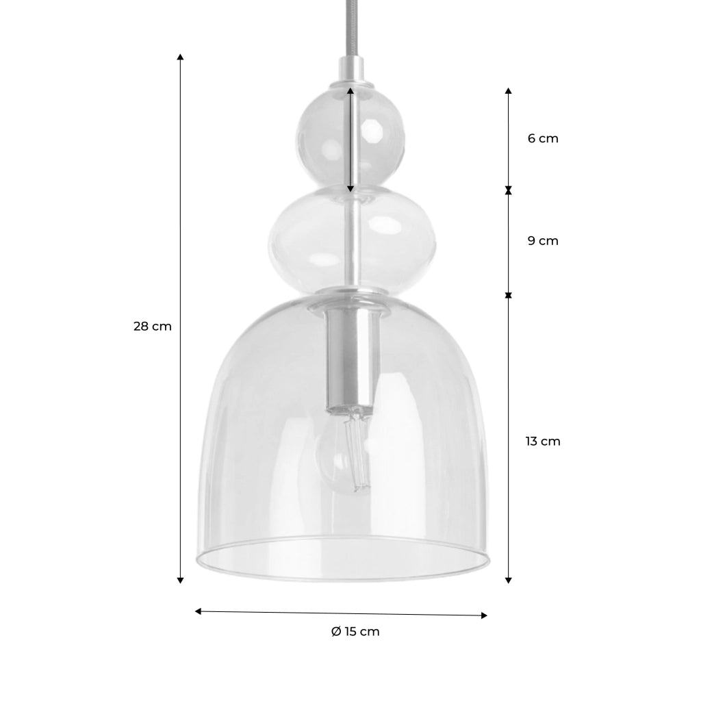 Lampada a sospensione in vetro, ø15cm, rosa