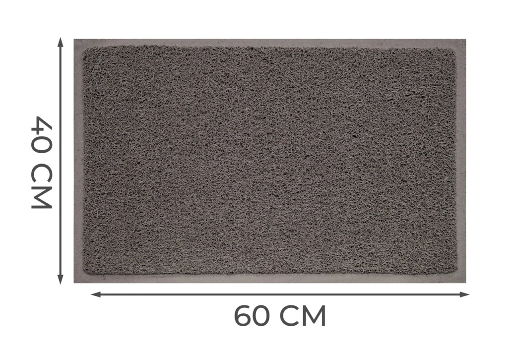 Zerbino Con Riccioli Vinilici Entrata Ingresso Casa Esterno Antiscivolo Curly In Tinta Unita - 40x60cm - Grigio