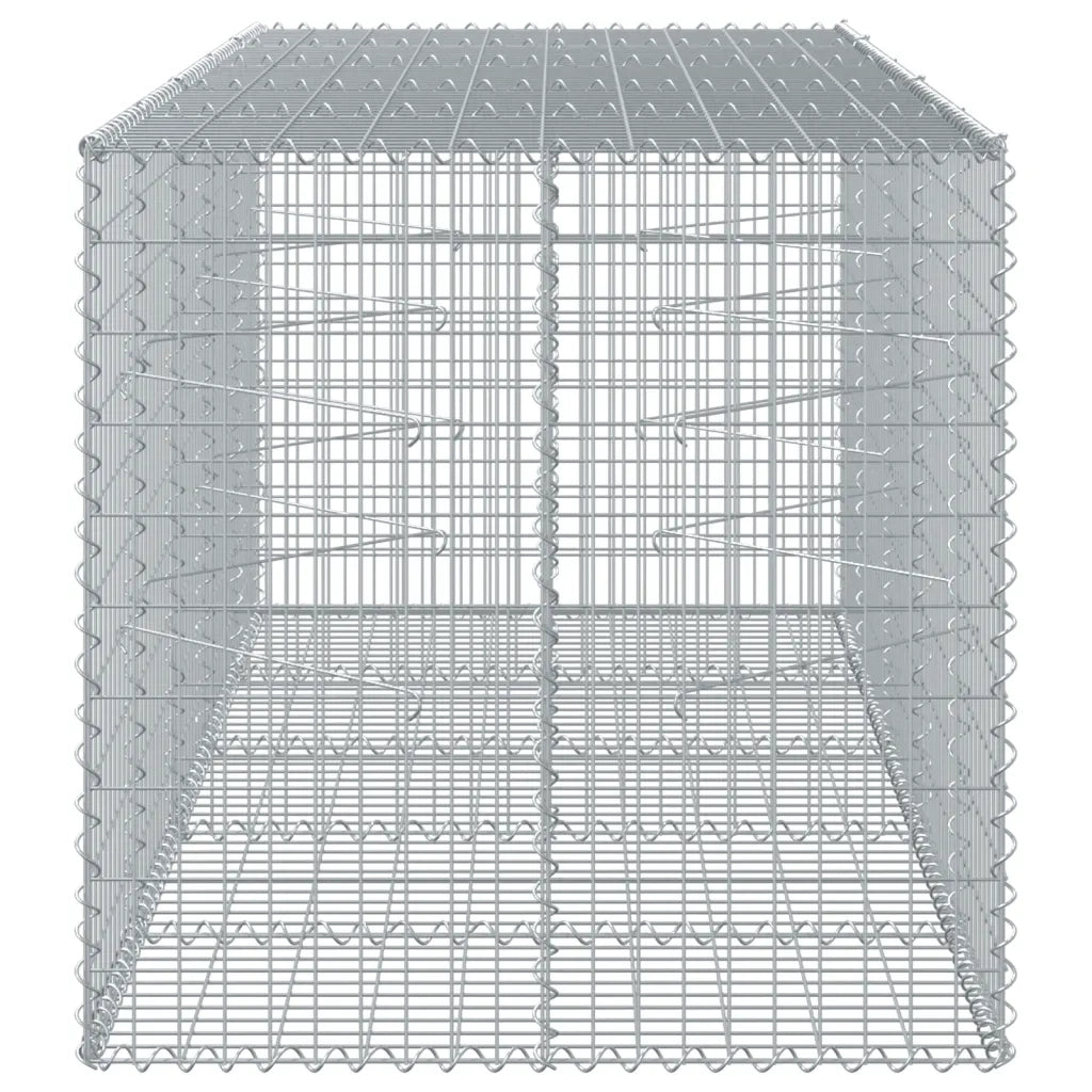 Cesto Gabbione con Copertura 250x100x100 cm in Ferro Zincato 3295193