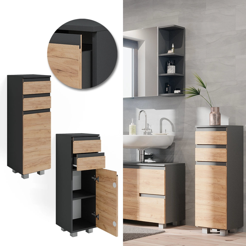 Vicco Mobiletto bagno Grigio 30 x 95 cm