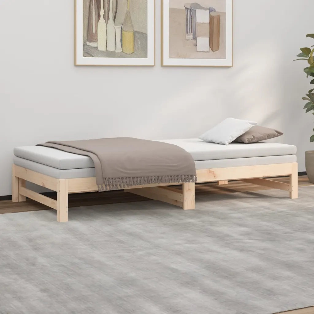 Dormeuse Estraibile 2x(80x200) cm in Legno Massello di Pino 823409