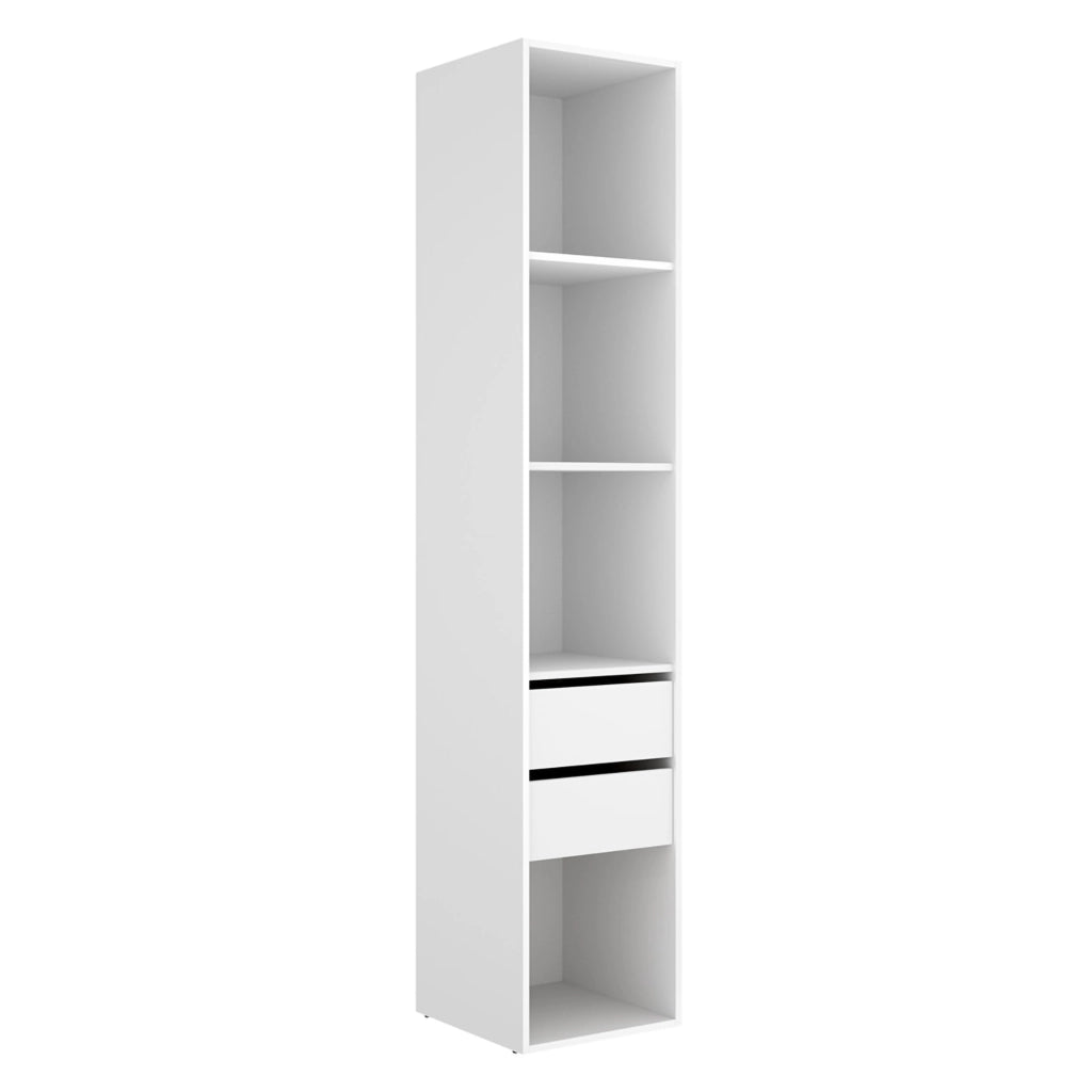 Armadio Camera da Letto Claymont, Guardaroba Grande 3 Ripiani, 45x205h cm Bianco